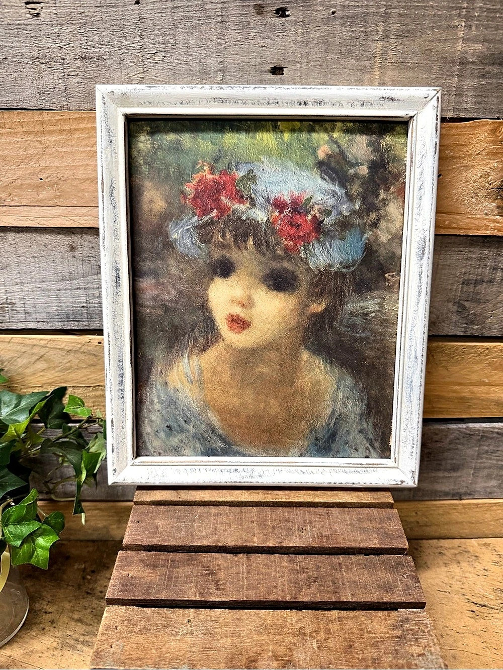 Reproduction 8x10 Print of “Au Jardin” by Artist Cherry Huldah with Frame